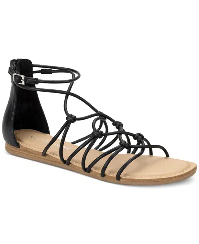 Sun + Stone Okenaa Strappy Gladiator Sandals, Created For Macy's In Black