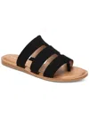 SUN + STONE OLIAA WOMENS FAUX SUEDE TOE-POST SLIDE SANDALS