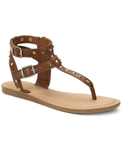 Sun + Stone Olindaa Studded Gladiator Sandals, Created For Macy's In Brandy
