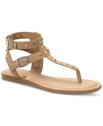 Sun + Stone Olindaa Studded Gladiator Sandals, Created For Macy's In Tan