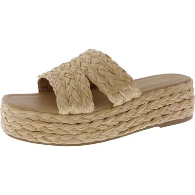 Sun + Stone Olinkaa Womens Woven Open Toe Flatform Sandals In Beige