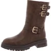 Sun + Stone Onnyx Womens Round Toe Faux Leather Motorcycle Boots In Gold