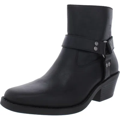 Sun + Stone Pheobie Womens Leather Square Toe Booties In Black