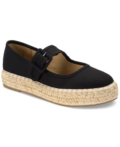 Sun + Stone Women's Poppyy Buckle Espadrille Mary Janes, Created For Macy's In Black Canvas