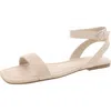 Sun + Stone Women's Quebecc Ankle Strap Flat Sandals, Created For Macy's In White