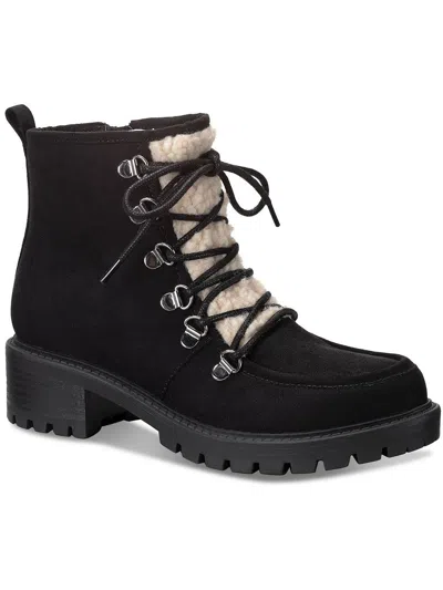 Sun + Stone Quiinnf Womens Faux Suede Fur Lined Shearling Boots In Multi