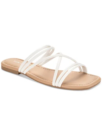 Sun + Stone Quinley Womens Slip On Square Toe Strappy Sandals In Multi