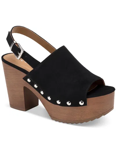 SUN + STONE RAYAELL WOMENS FAUX SUEDE STUDDED PLATFORM SANDALS