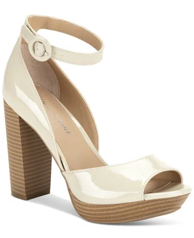 Sun + Stone Reeta Block-heel Platform Sandals, Created For Macy's In Bone Patent