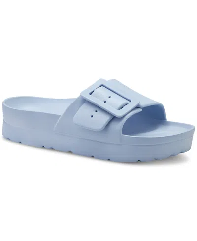 Sun + Stone Remeee Buckle Slide Sandals, Created For Macy's In Light Blue