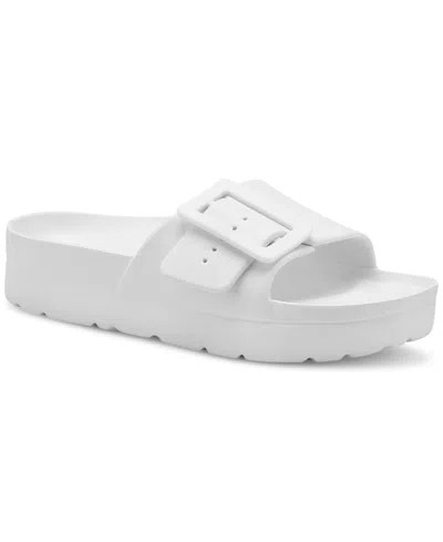 Sun + Stone Remeee Buckle Slide Sandals, Created For Macy's In White