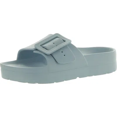 Sun + Stone Remeee Womens Buckle Manmade Slide Sandals In Blue
