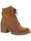 Sun + Stone Romina Womens Knit Combat & Lace-up Boots In Green