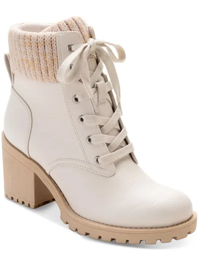 Sun + Stone Romina Womens Knit Combat & Lace-up Boots In Multi