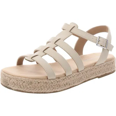 Sun + Stone Ryker Womens Strappy Faux Leather Flatform Sandals In Multi