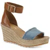 Sun + Stone Sammi Womens Espadrille Ankle Strap Wedge Sandals In Blue