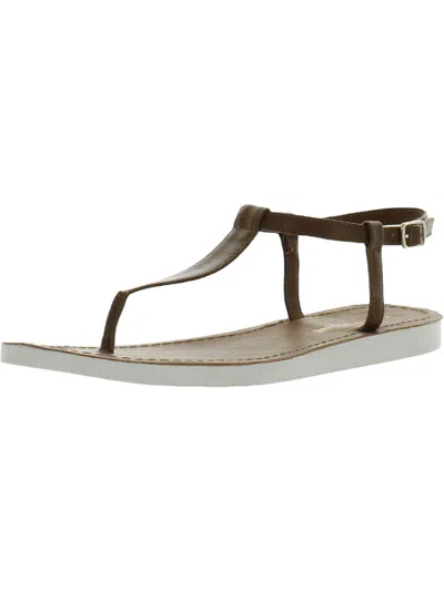 Sun + Stone Sskristi Womens Strappy Thong Sandals In Gray