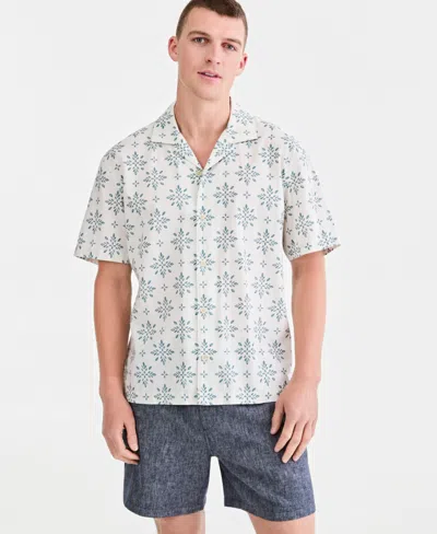 Sun + Stone Sun & Stone Men's Linen & Cotton Printed Camp Shirt, Macy's Exclusive In Multi