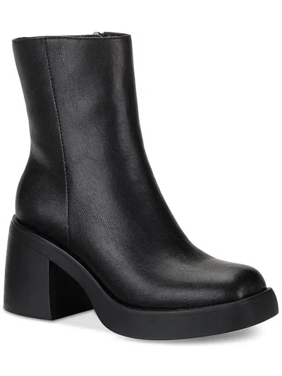 SUN + STONE TIANNAA WOMENS BLOCK HEEL ANKLE BOOTS