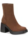 Sun + Stone Tiannaa Womens Faux Suede Round Toe Booties In Brown