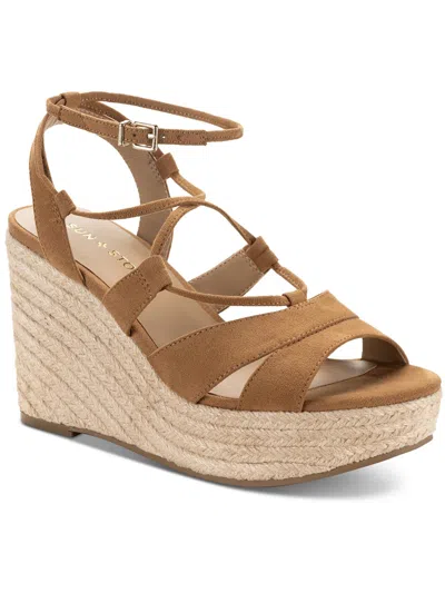 Sun + Stone Tiinsley Womens Ankle Strap Strappy Wedge Sandals In Brown