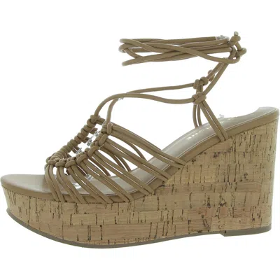 Sun + Stone Tillyyp Womens Faux Leather Heeled Wedge Sandals In Multi