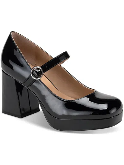 Sun + Stone Vaneciaa Womens Round Toe Slip On Mary Jane Heels In Carob Patent