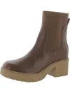 SUN + STONE VERITYY WOMENS FAUX LEATHER ANKLE BOOTS