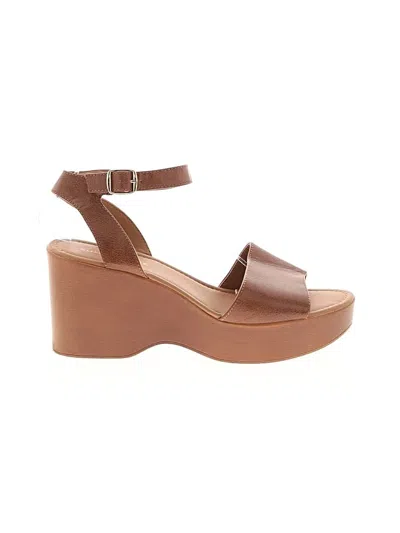 Pre-owned Sun + Stone Wedges In Brown