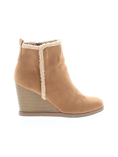 Pre-owned Sun + Stone Wedges In Tan