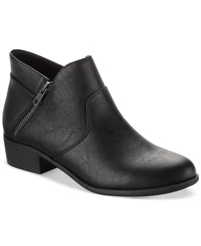 Sun + Stone Women's Adelinee Double Zip Ankle Booties, Created For Macy's In Black