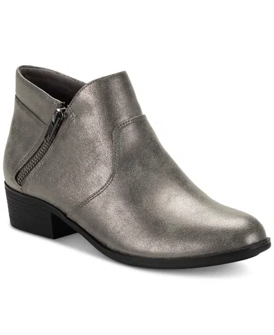 Sun + Stone Women's Adelinee Double Zip Ankle Booties, Created For Macy's In Dist Pewtr