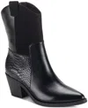 Sun + Stone Women's Biancaa Western Block Heel Booties, Created For Macy's In Black Snk