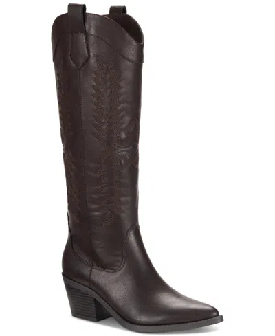 Sun + Stone Women's Bodhiii Western Knee High Boots, Created For Macy's In Carob Sm