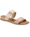 SUN + STONE WOMEN'S EASTEN DOUBLE BAND SLIDE FLAT SANDALS, CREATED FOR MACY'S