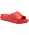 Sun + Stone Women's Islla Crisscross Slide Wedge Sandals In Coral