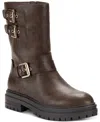 Sun + Stone Onnyx Womens Round Toe Faux Leather Motorcycle Boots In Choco Sm