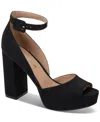 Sun + Stone Women's Reemaa Peep Toe Block Heel Platform Sandals, Created For Macy's In Black Micro