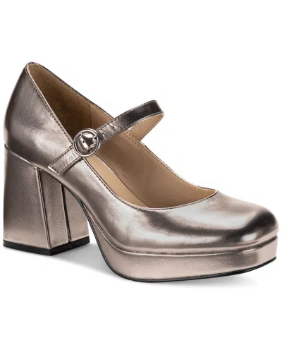 Sun + Stone Women's Vaneciaa Mary Jane Pumps, Created For Macy's In Pewter Sm