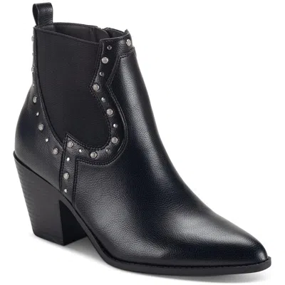 Sun + Stone Womens Block Heel Man Made Ankle Boots In Black Sm