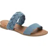 SUN + STONE WOMENS BRAIDED MANMADE SLIDE SANDALS
