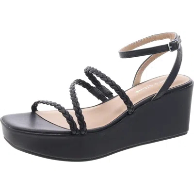 SUN + STONE WOMENS FAUX LEATHER BRAIDED ANKLE STRAP