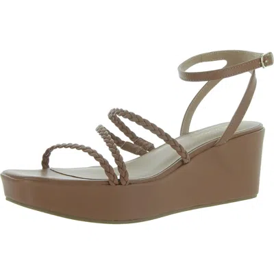 Sun + Stone Womens Faux Leather Braided Ankle Strap In Brown