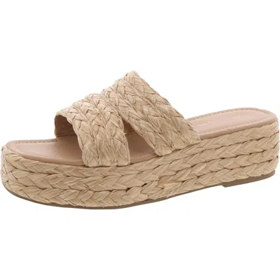 Sun + Stone Womens Padded Insole Straw Wedge Sandals In Multi
