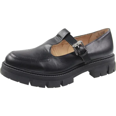 Sun + Stone Womens Solid Faux Leather Loafer Heels In Multi