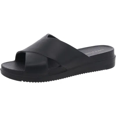 Sun + Stone Womens Solid Slide Sandals In Black