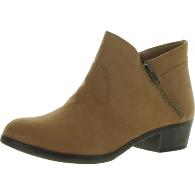 Sun + Stone Womens Zip Up Casual Booties In Brown