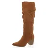 Sun + Stone Womens Zip Up Pointed Toe Knee-high Boots In Multi