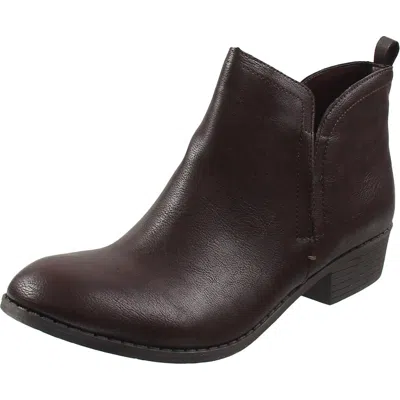 Sun + Stone Womens Zipper Faux Leather Booties