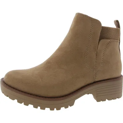 Sun + Stone Womens Zipper Faux Suede Ankle Boots In Multi